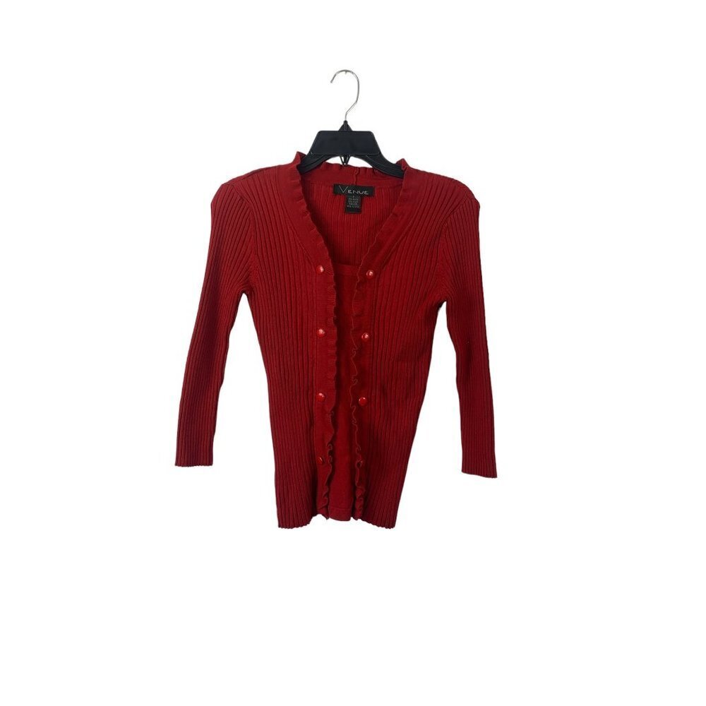 Venue Women's Ruffled Red Top